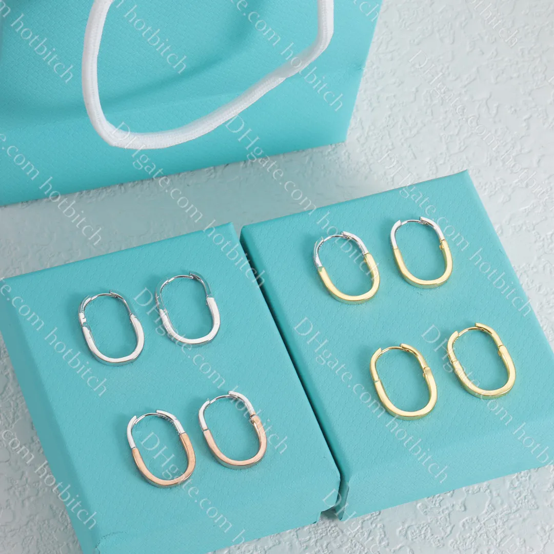 Sterling Srebrne kolczyki Designer Women Diamentowe kolczyki Wykwintne proste uszy kołki luksusowe damskie prezenty biżuterii rocznica urodzin