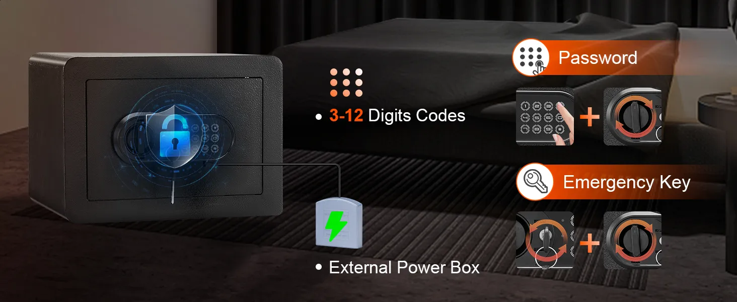 VEVOR 1205 Cubic Electronic Home Safe Deposit Box With Digital Access ...