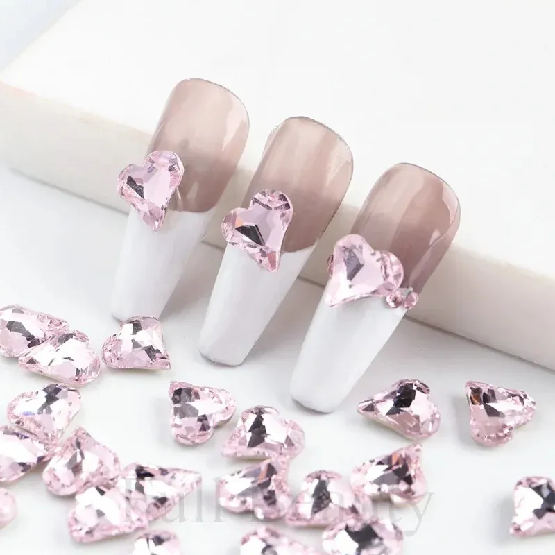 3D Pink Heart Nail Parts Art Decoration Bear Butterfly Bows Resin Nail Crystal Charms Rhinstones Accessories Butterfly Manicure