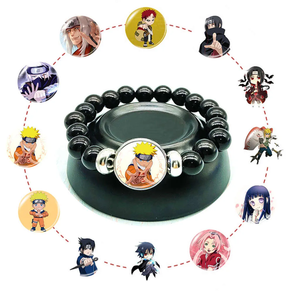 geomancy accessory Anime Naruto Peripheral Beaded Resin Round Bead Time Extendable Bracelet Personalized Gift