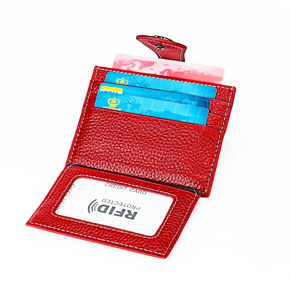 Holders Women's Card Holder RFID mini portfel oryginalny skórzany posiadacz karty kredytowej dla mężczyzn