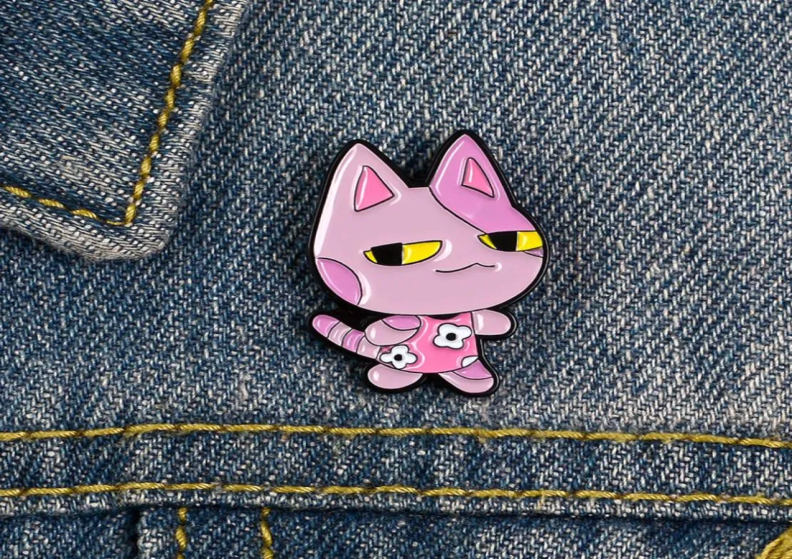 Adorables broches en émail Bob Cartoon Cat rose Kitty Japan Jewelry Animal Broches Custom Brooches Tins pour enfants Gifts Amis 4104857