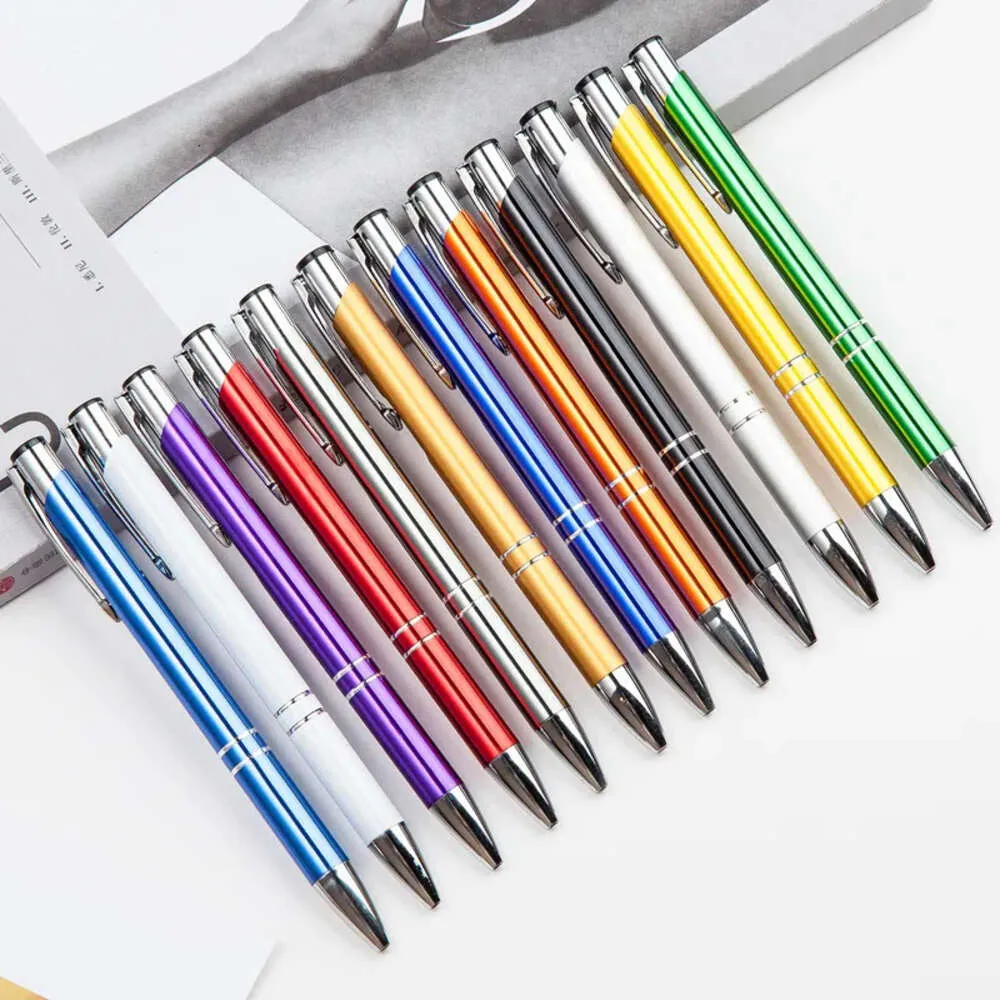 13 Kleur Aluminium Ballpoint Groothandel Pennen Studenten Stationerij Writing Ball Point Metal Pen Business Signature Advertentie Geschenk TH0378