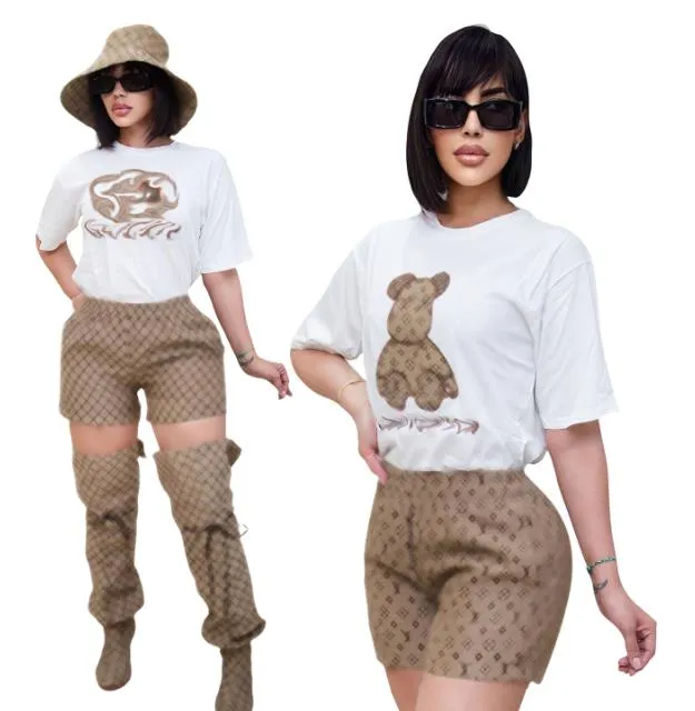 Designer de vêtements pour femmes t-shirts de survêtement pour femmes shorts de luxe Brandgg décontractés J2973