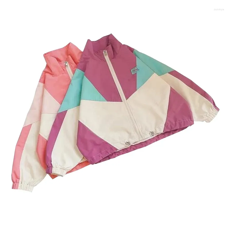 Manteau filles minces trenchs couleurs trenchs vestes de baseball printemps