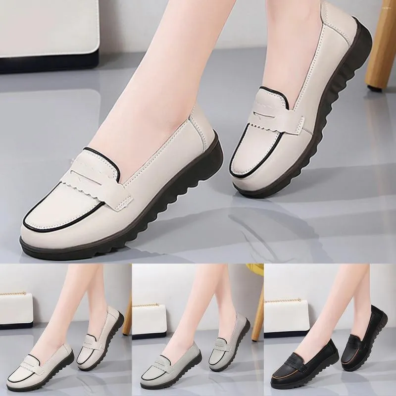 Casual Shoes Leather Anti Slip Women Single To Work Shoe Sandals Pool Women'S Sports