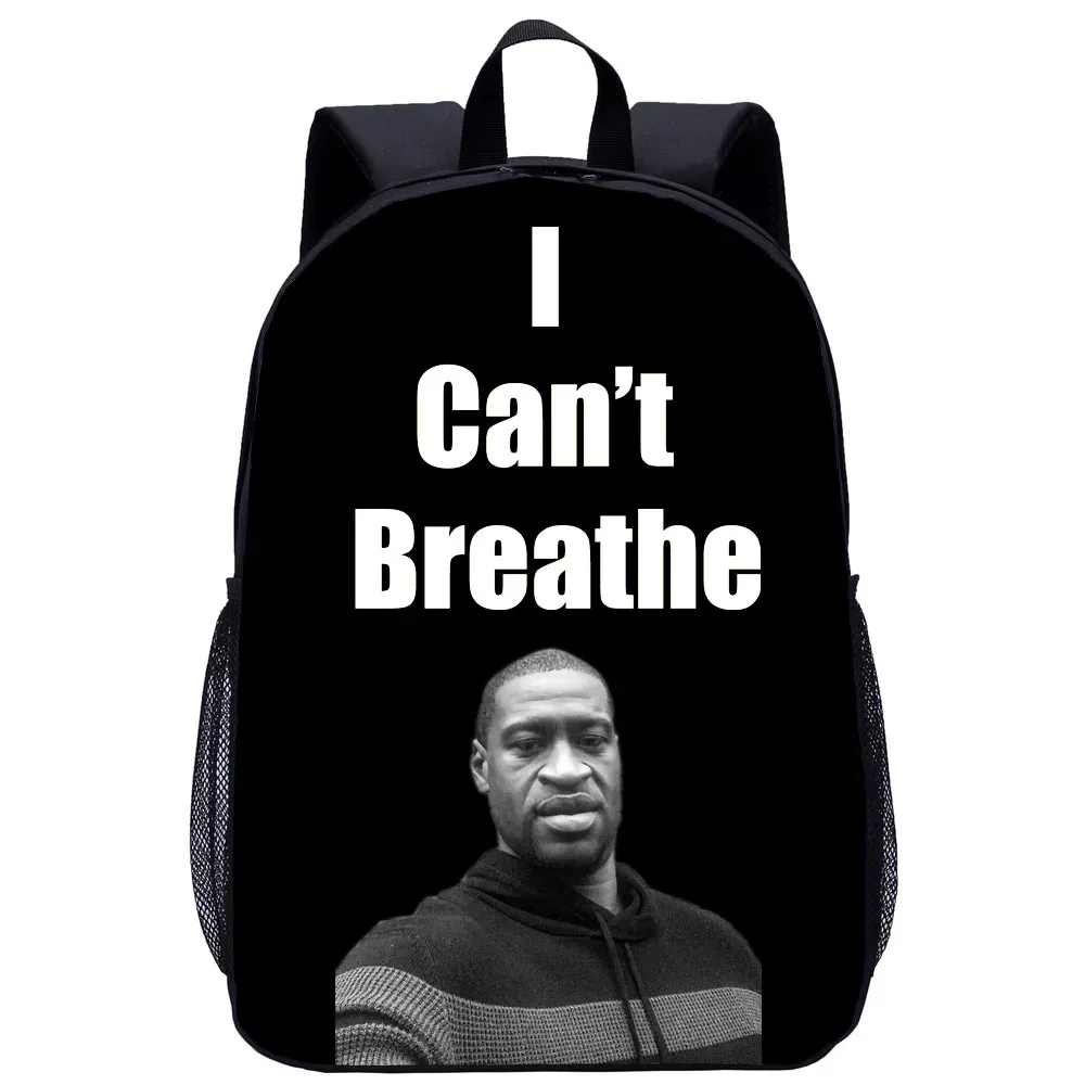Bolsas George Floyd No puedo respirar mochila personalizada impresión para adolescentes para niños Bolso de la escuela de la escuela de viajes para mujeres y hombres