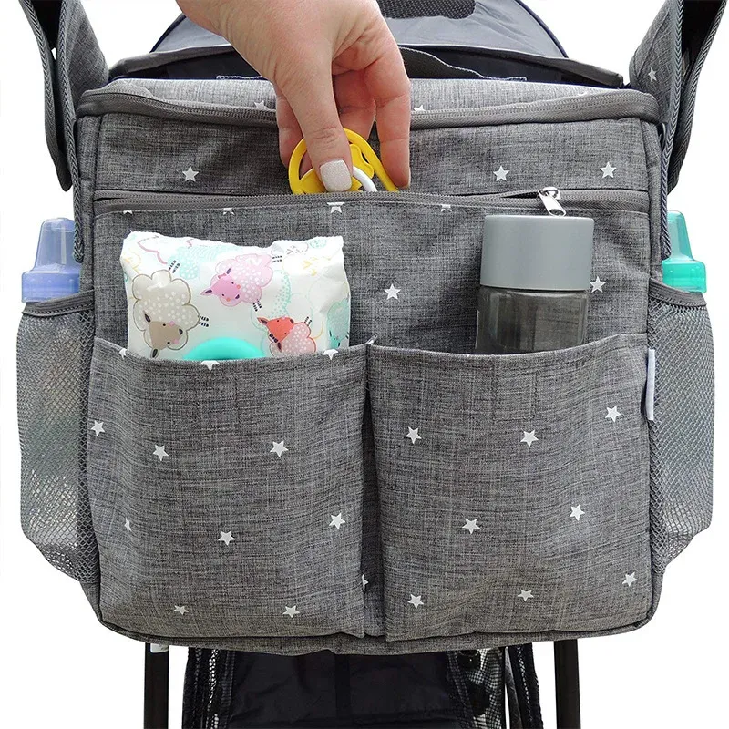 Taschen Multifunktionaler Windelbeutel für mama graue schwarze Babywindel Rucksack Mutterschaftswagen