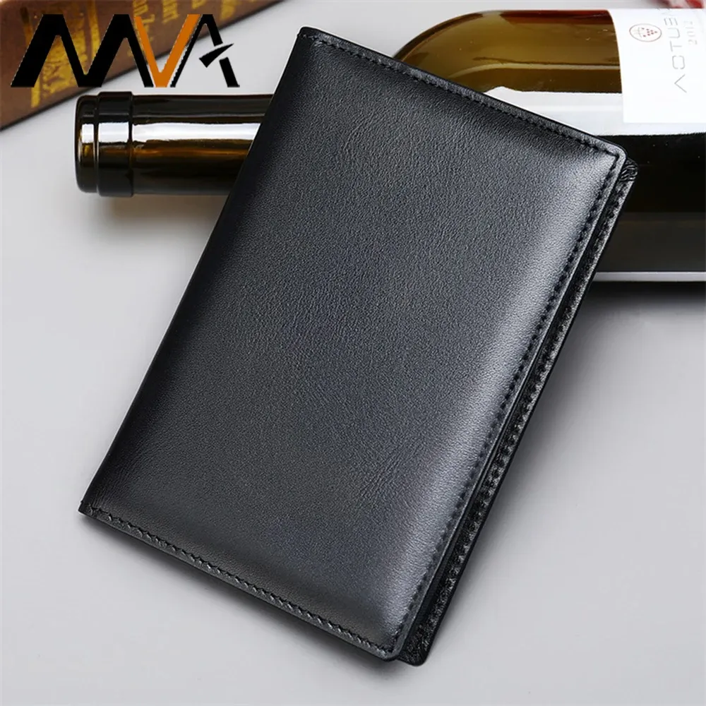 Holders MVA Men's Travel Passport Cover Geatin Leather Business Business Passeport Men Men Portefeuille en cuir pour cartes Male Purse Homme Holder Card