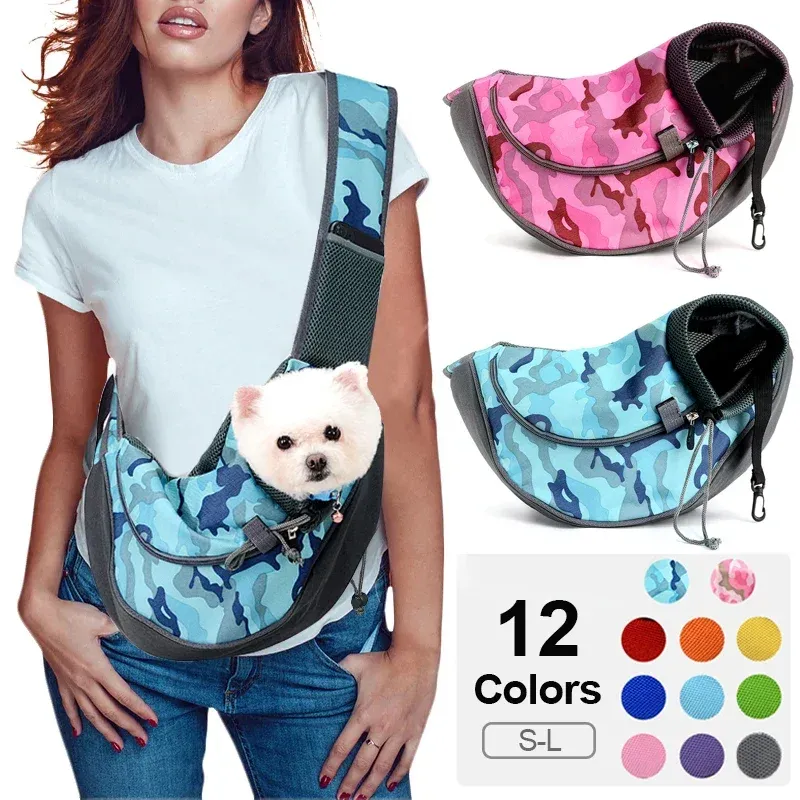 Bags Pet Dogs Carrier Bag Outdoor Travel Walking Dog Shoulder Bag Breathable Mesh Oxford Puppy Sling Handbag Tote Pouch