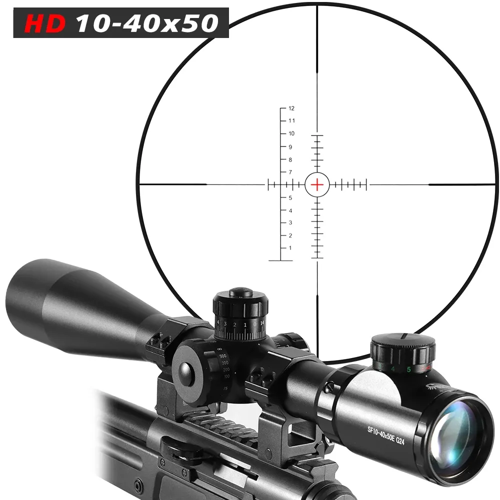 Scopes 1040x50 Long Range Riflescope Side Wheel Parallax Optic Sight Rifle Scope Hunting Scopes Sniper Luneta Para Rifle