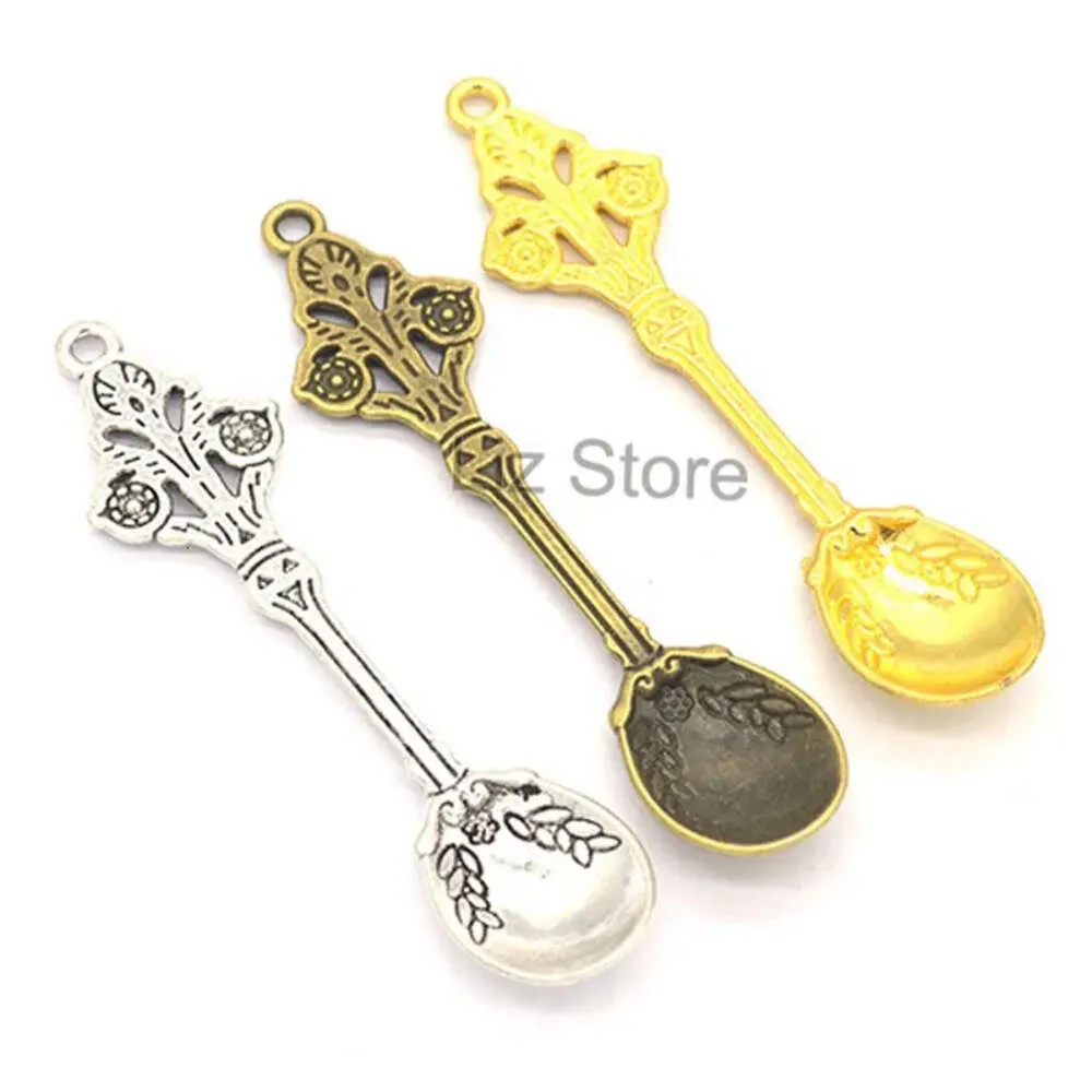 Schmuck Retro legiert Form Vintage Accessoire Scoop Charme Anhänger Halskette Schlüsselbund Anhänger kleiner Löffel DIY Accessoires Th0849 S