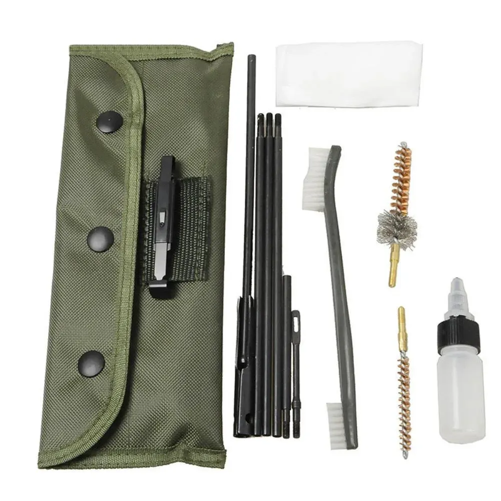 Packs 12Sets Rifle Cleaning Brush Kit for a .22 cal Brush, a .22 cal chamber Brush Nylon Pouch Pistol Cleaner for AR M16 Hunting Bag