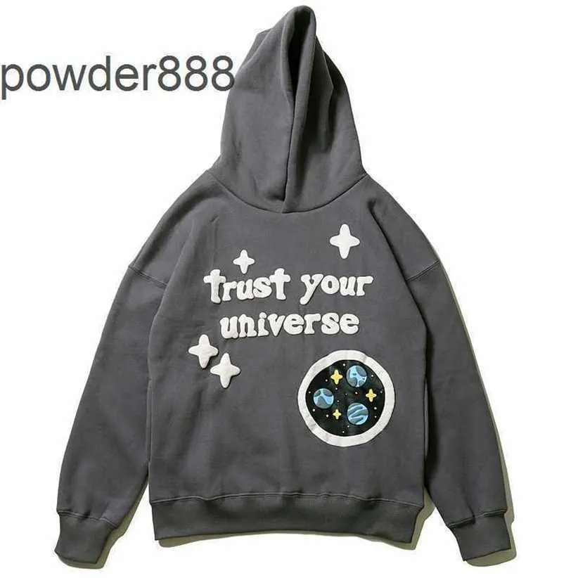 24SS High Street Trendy Hoodie Star Universe Letter Form Fig Drukowana aksamitna kaptura dla mężczyzn i kobiet HellStar