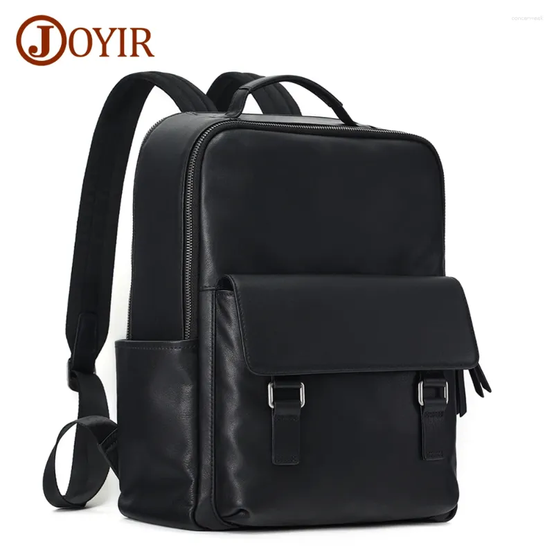 Backpack JOYIR Vintage Genuine Leather Men Laptop Daypack Casual Travel Backpacks Fashion Shoulder School Bag For Male
