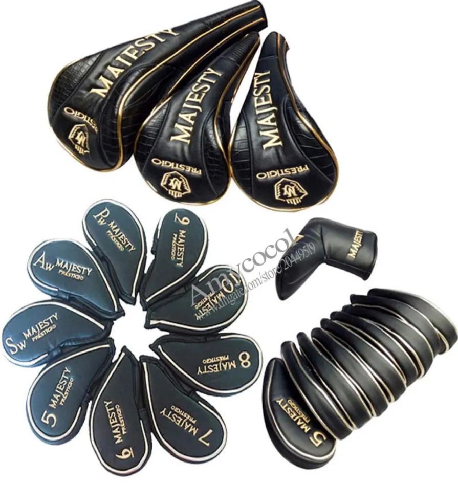 whole New Maruman Majesty Full Golf headcover high quality Golf Wood headcover and irons Putter Driver Clubs head cover s6674650