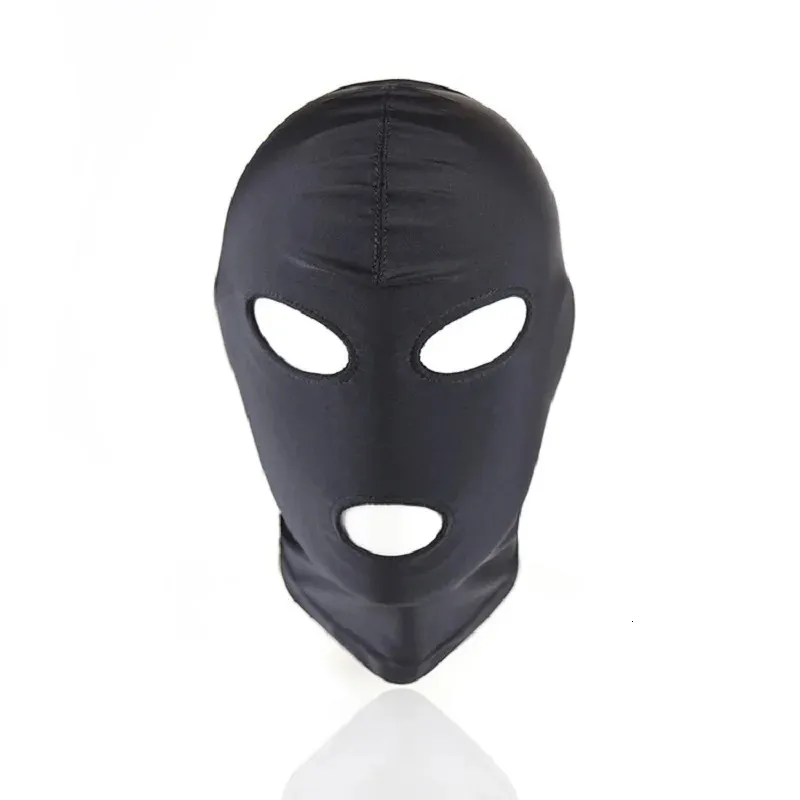 Hoge elastische hoofdmasker Porno -accessoires Fetisj Slave BDSM Bondage Beperkingen Seksrolspel Game Harness blinddoek voor koppels 240419