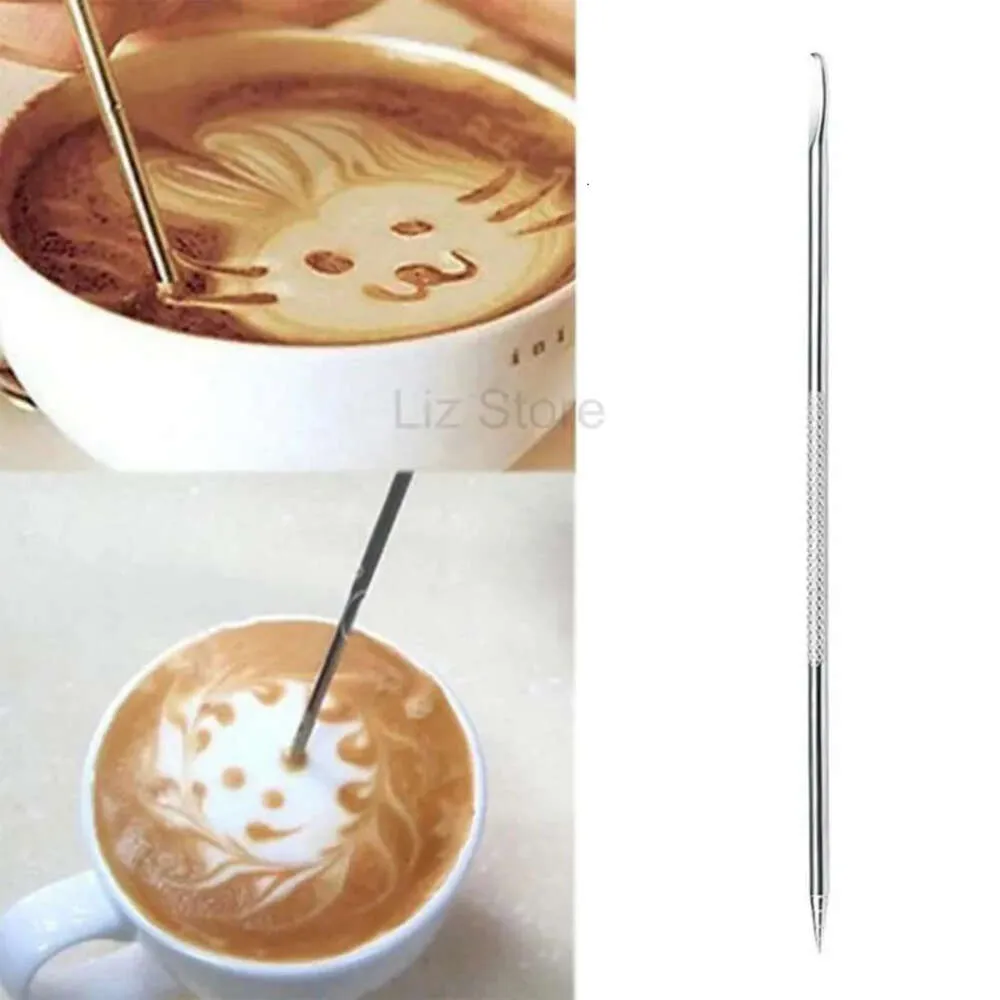 Ago caffè espresso barista manomissione cappuccino art aghles creativo in acciaio inossidabile capestri stick stick strumenti th0475 s s s