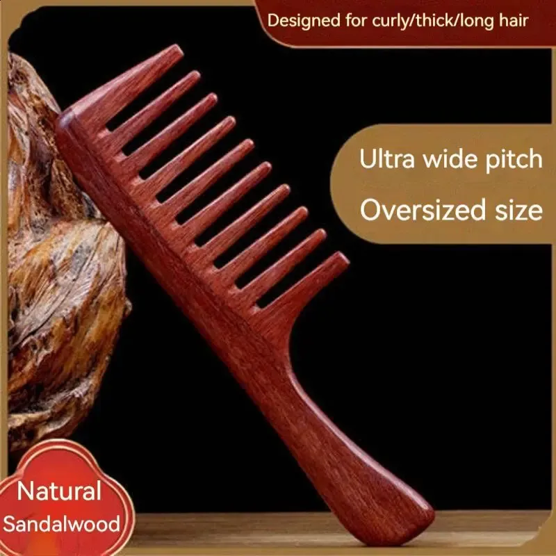 Handmade Wide Tooth Wooden Comb Head Scalp Massage... From  display picture 2