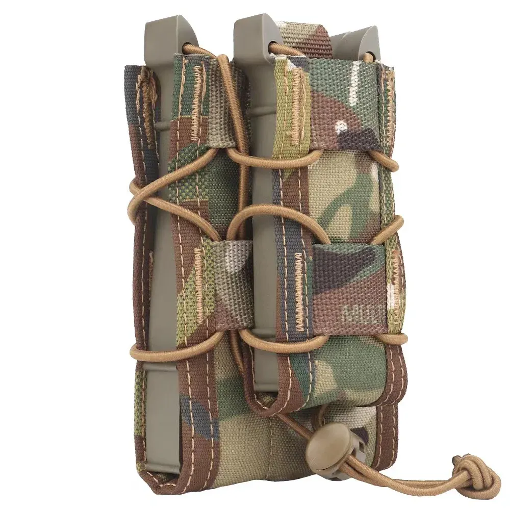 Paketler 5.56+9mm taktik çift dergi çantası tek av mag çantası tüfek pitol molle molle dergisi AK ar m4 ar15 için