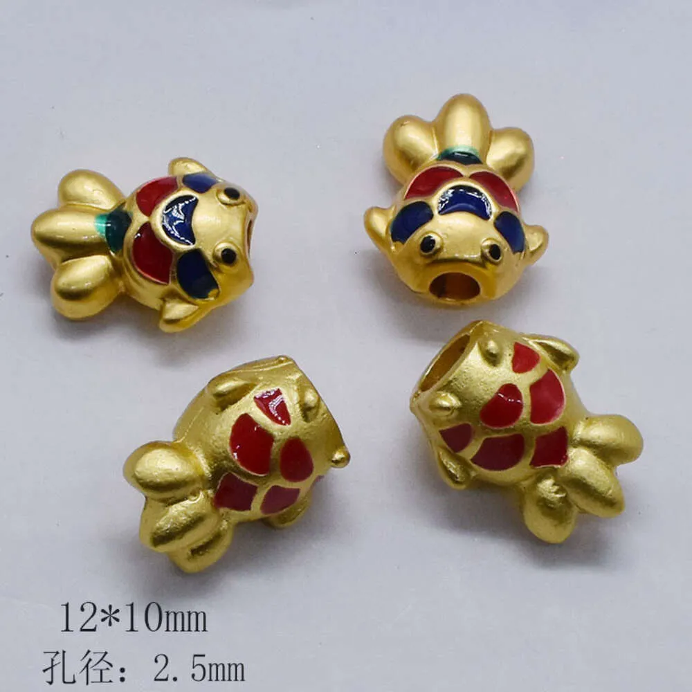 geomancy accessory Matte Gold Accessories, Annual Koi, Bobo Fish, Separated by Beads, Enamel Color, Dripping Oil, Bracelets, DIY Ornaments, Pendants