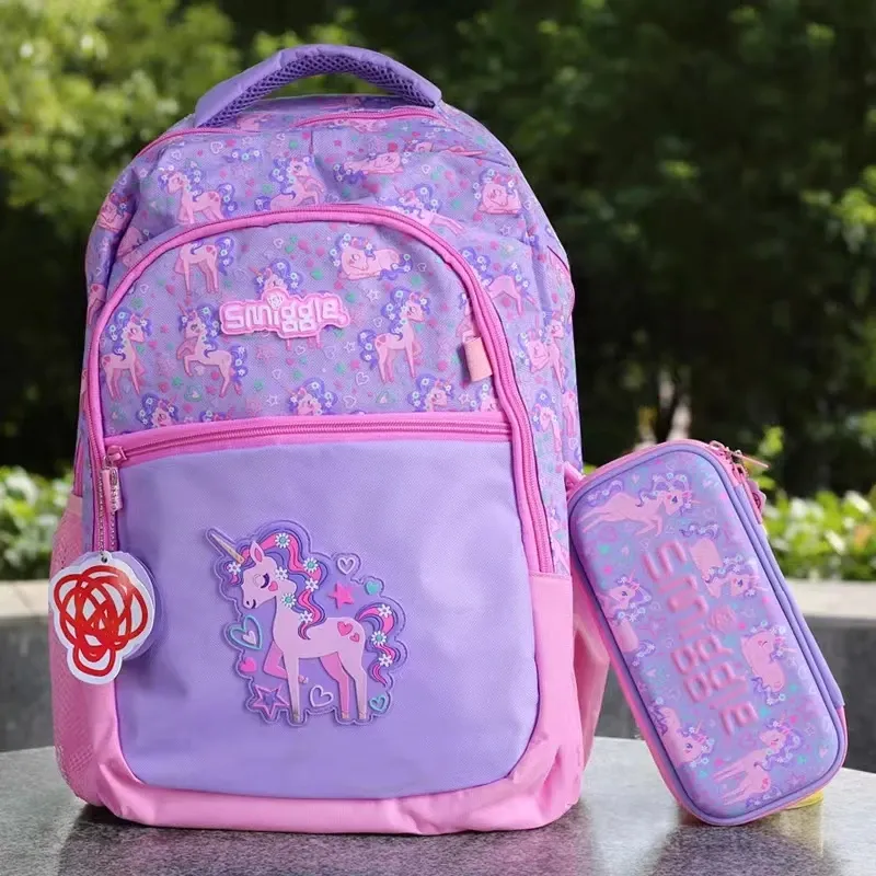 Tassen Hotselling Children's Schoolbag schattige hoogwaardige rugzak roze krullende eenhoorn lichtgewicht meisjes schoudertas kawaii rugzak