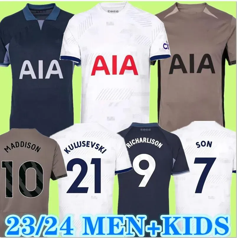 Spielerfans Sohn Maddison Richarlison Richarlison Bissoum Perisic Kulusevski 2023 2024 Pedro Porro Fußball -Trikot Romero Solomon Spurs Fußballhemd Männer Kids Kit Kit