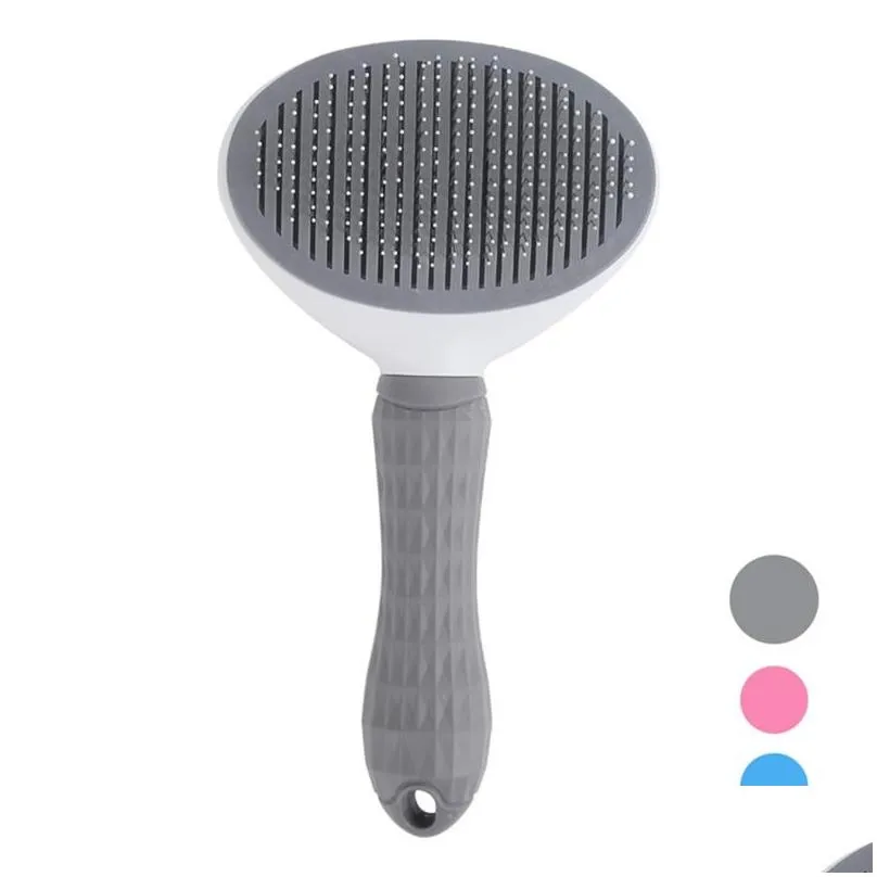 Auto -limpeza de cães Bruscada de gato para gato derramamento de animais de estimação pente brosse ferramenta de partícula entrega de partículas de casa suprimentos de jardim dhujv