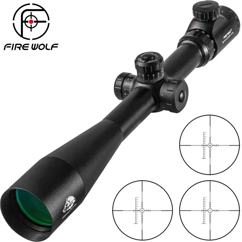 Scopes Fire Wolf 1040x50 E Scope Lange Range Riflescope zijwiel Parallax Optic Sight Rifle Hunting Scopes Sniper Rifle Sight