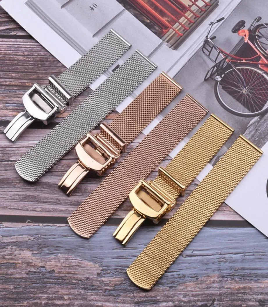 Mesh Watchband Armband 20mm Watch Straps Silver Rostfritt stål Metalllänkar Titta på tillbehör för IWC2811682