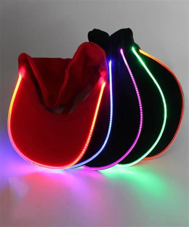 Ball Caps Fashion LED Light Baseball Hat Women Night Club Bar Hip Hop Bar brillant Tendance Runable Runnable Sport Unisexe Couleur solide Cap9797254