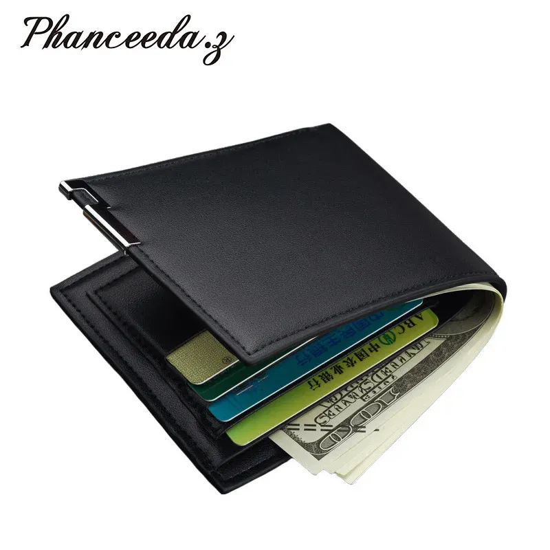 Wallets New 2023 Leather Men Wallets Premium Product Real Cowhide Wallets For Man Short Black