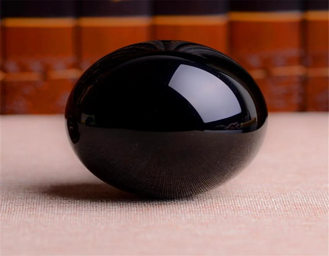 Quartz noir Obsidian Magic Crystal Guérison Ball Sphere Craft Feng Shui Crystals Agrandir la POGRAMME BALLS198E8216845