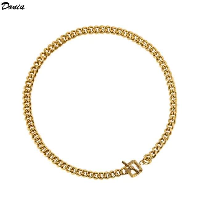 Donia smycken lyxhalsband europeiska och amerikanska mode överdrivna krok koppar halsband armband set designer gåva2273773