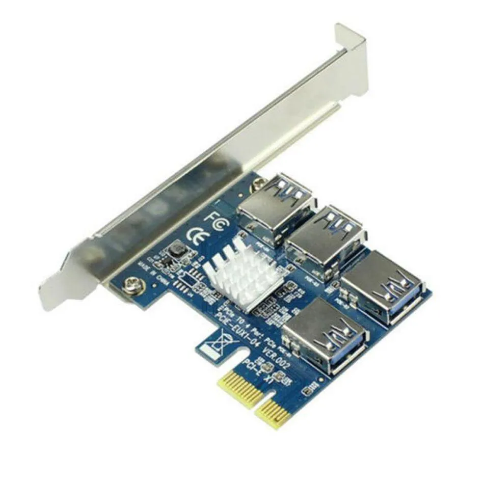 وحدات التحكم في بطاقات واجهة الكمبيوتر PCI-E إلى محول PCI E 1 Turn 4 PCI-Express Slot 16x USB 3.0 Mining Card Card PCIE CONVE OTS3K