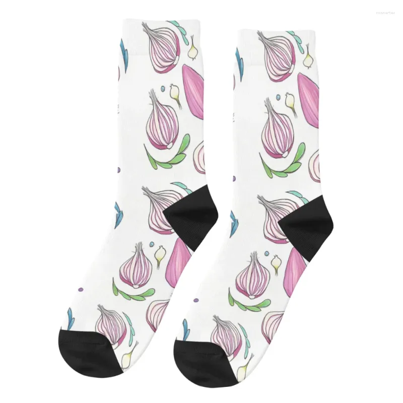 Men's Socks Retro Onions Vegetables Food Unisex Hip Hop Seamless Printed Funny Crew Sock Gift