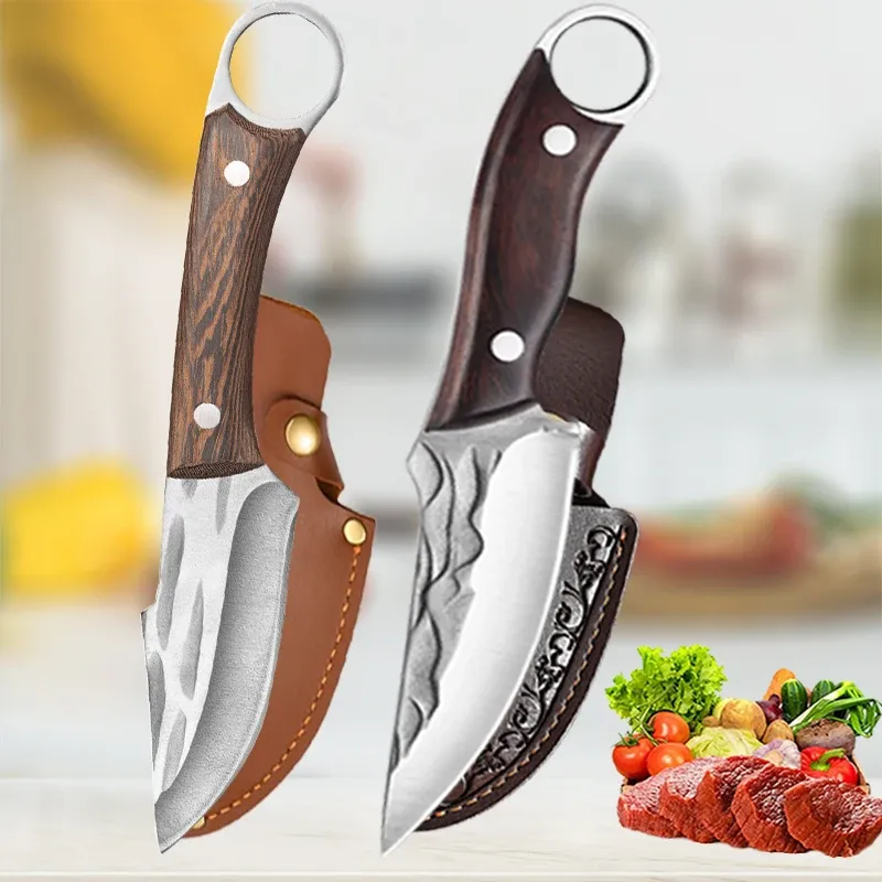 Facas de aço inoxidável Facas de cozinha feita à mão Faca de faca forjada de faca de cozinha de faca de faca de faca de faca de cozinha de faca de cozinha