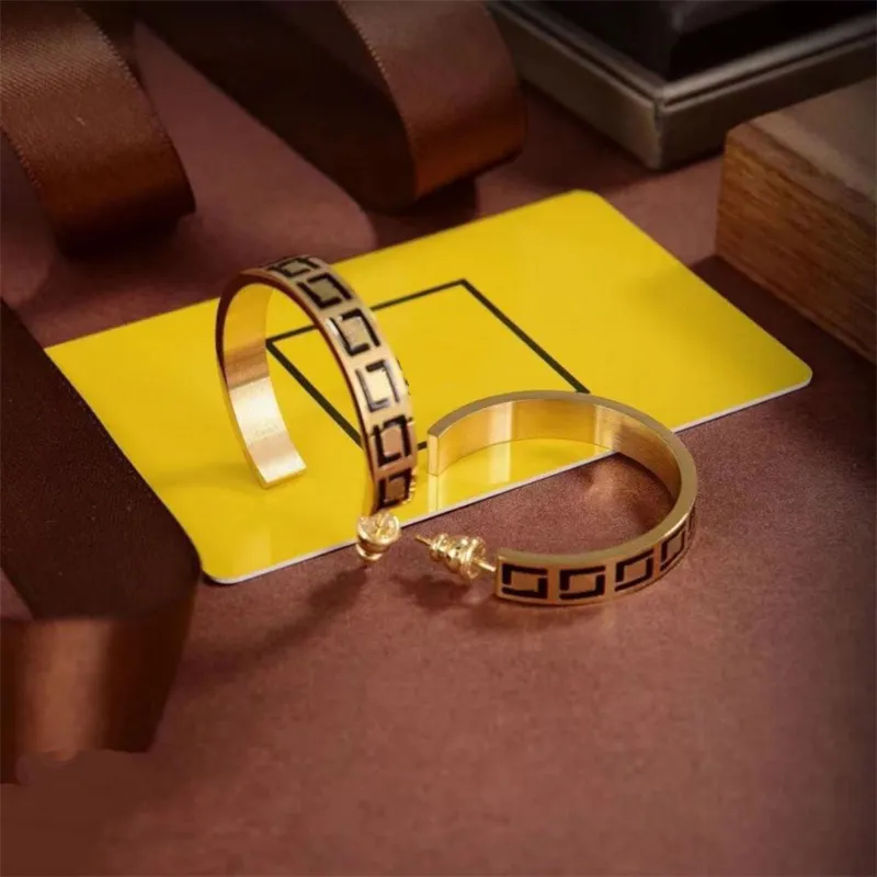 Designer Gold Letter F Designer Frauen Gestüt Ohrring Top -Qualität Vintage Sier Edelstahl -Ohrringe Juwely Geschenk