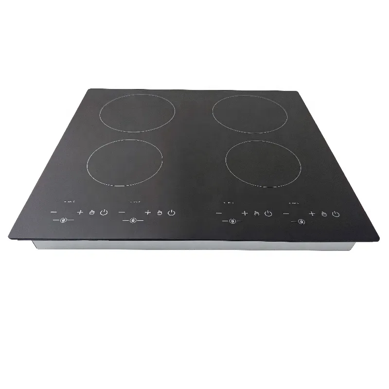 4 Zone Ceramic Cooker 220V Byggt i 23,2 tum professionell induktionskokare med skärmsensor Touch Commercial Hot Plates