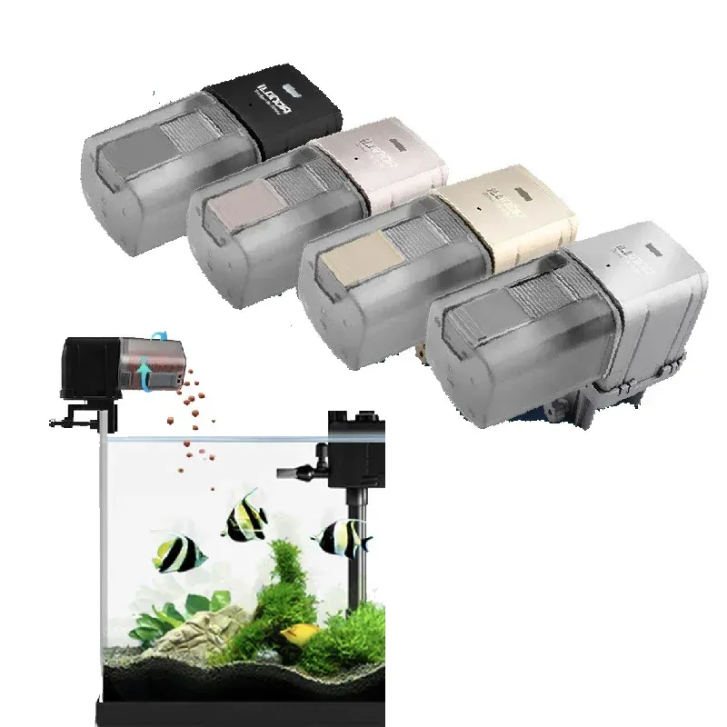 Alimentatore ILONDA WiFi Remote Intelligent Fish Feeding, Offline Aquarium Timing Feeder L'app supporta 24 lingue batteria