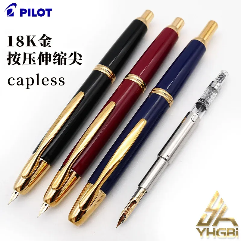 Pens Pilot Stift kappenloser Füllfederhalter 18k Gold Nib Tinte Stift Set von Stifte Schreibwaren FC15SR Stift für Schreibbürozubehör