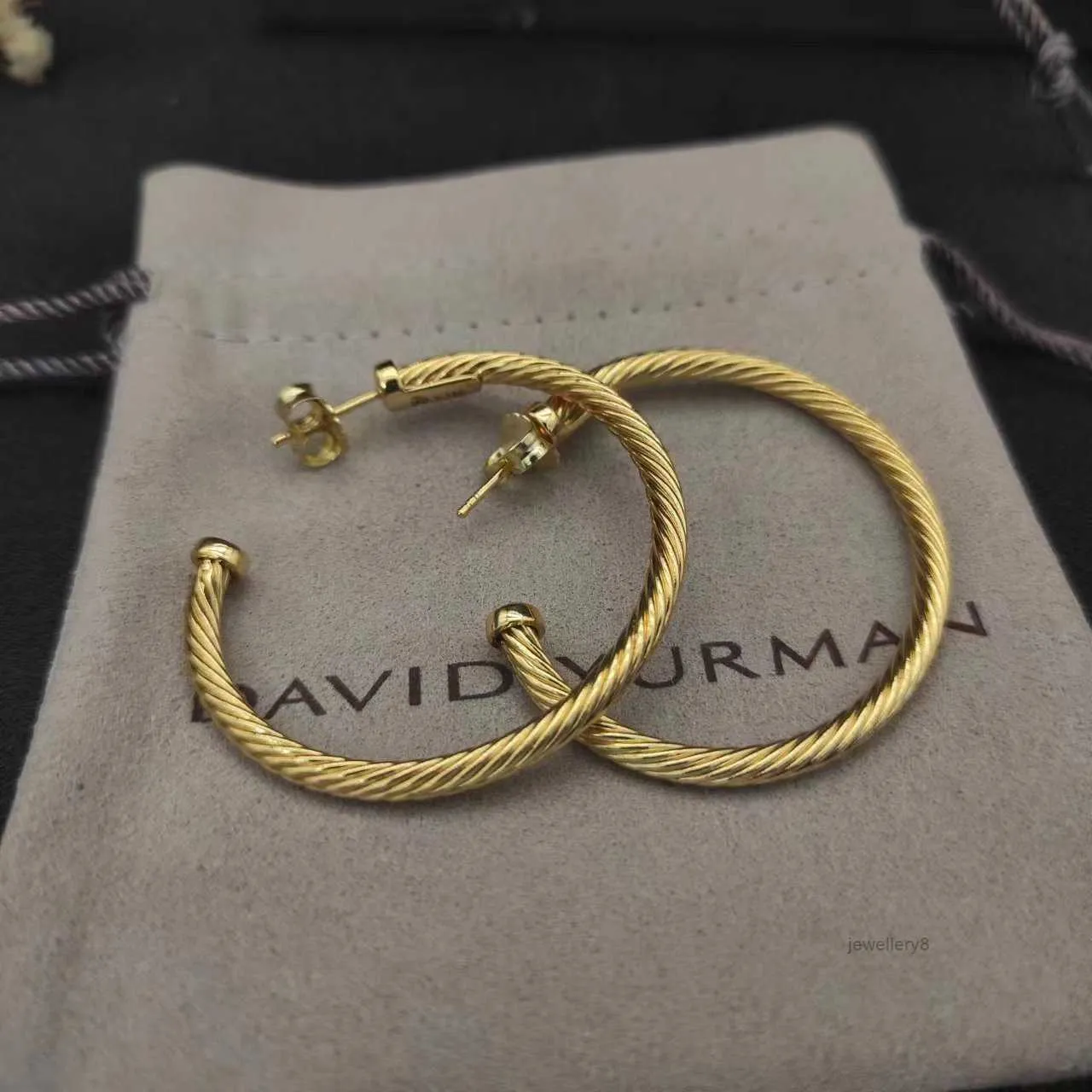 Designer retro David Yurma Earinng Luxe Designer Oorbellen Sterling Silver Earring Dy Cable Loop oorbellen Designer voor vrouwen Girl Fashion Style Birthday Cadeau