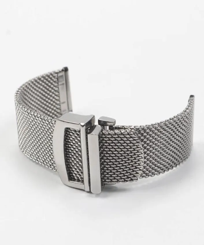 20 mm 22 mm en acier inoxydable Milanese Watch Band Band Bracelet en argent pour bande de montre pour IWC2990333