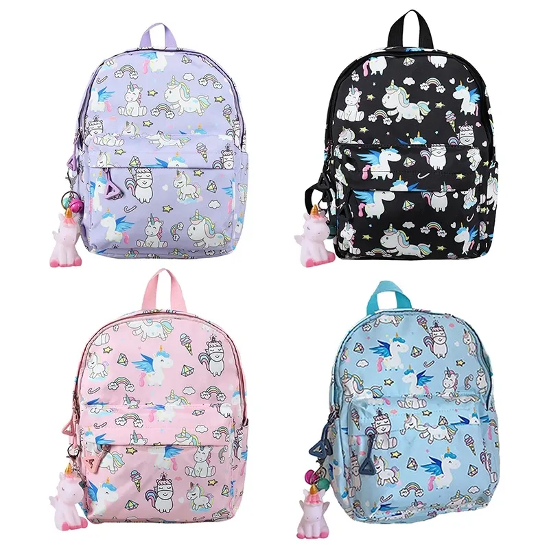 Bags Girls School Bag Children Pink Purple Printing Waterproof Backpack Kindergarten Cute Girls Children Unicorn School Bag