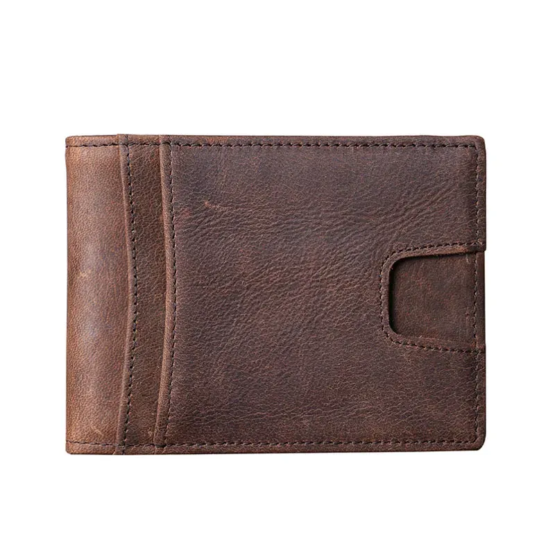 Innehavare vintage mäns äkta läder pengar klipp kreditkort hållare liten plånbok pengar väska id kort fodral mini handväska för hane