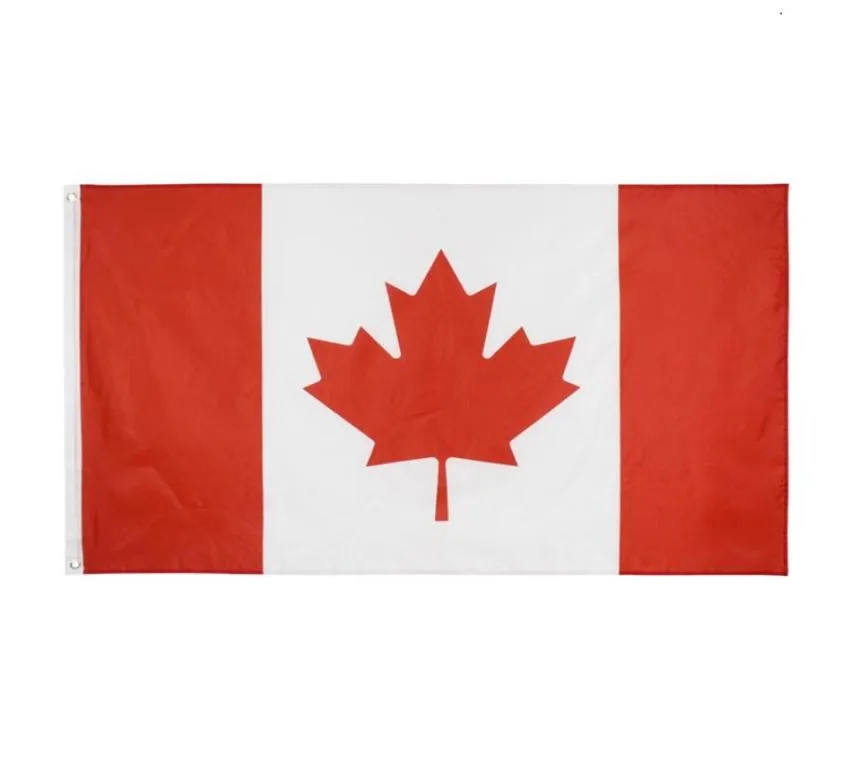 Fly Breeze 3x5ft 2x3ft 90x160cm 60x90cm Foot Canada Flag Header Double bannière des drapeaux nationaux canadiens pour la maison du festival D9903723