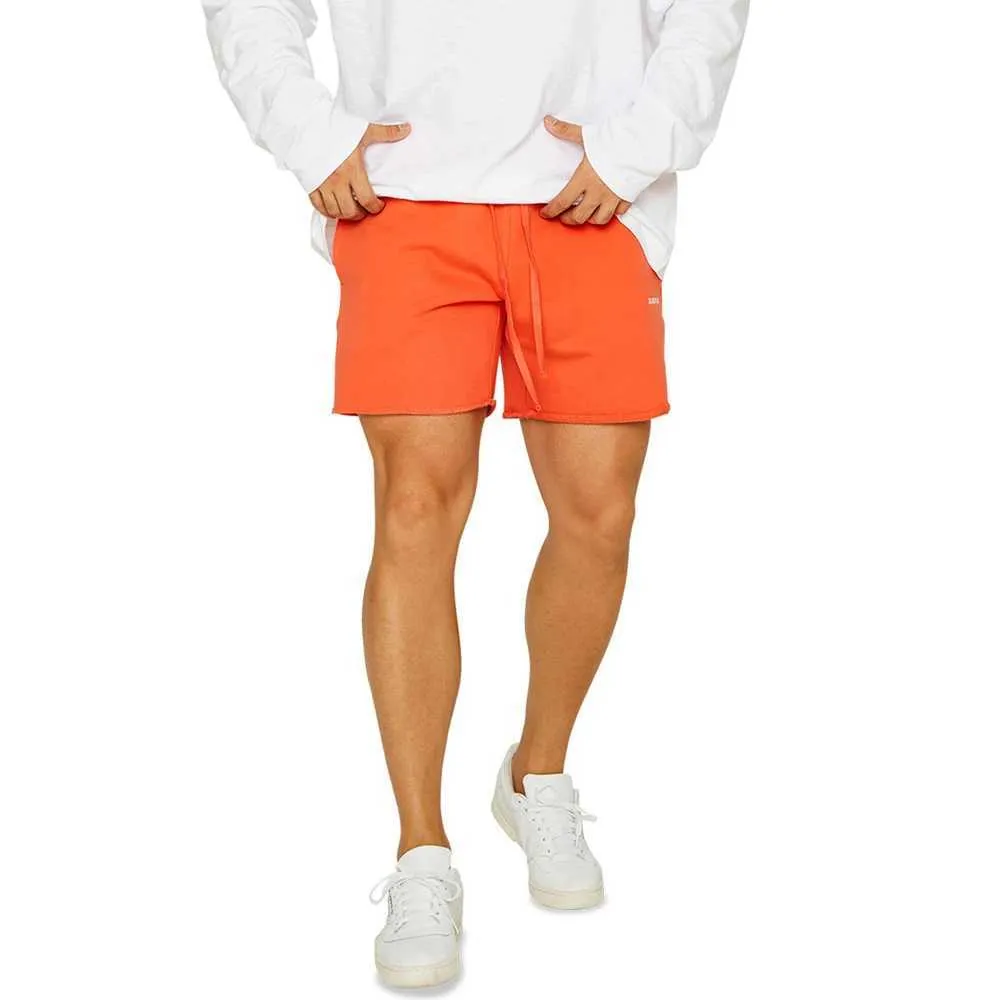 Men's Shorts Mens cotton sports running shorts loose fitting fitness sports shorts jogging gym retro mens orange red shorts J240325