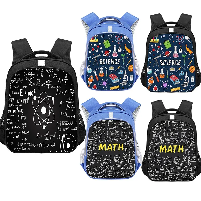 Bags Math Formula Backpack Boy Chemistry Experiment 3D Printing School Daypack Teenagers Like Science LargeCapacity School Bag