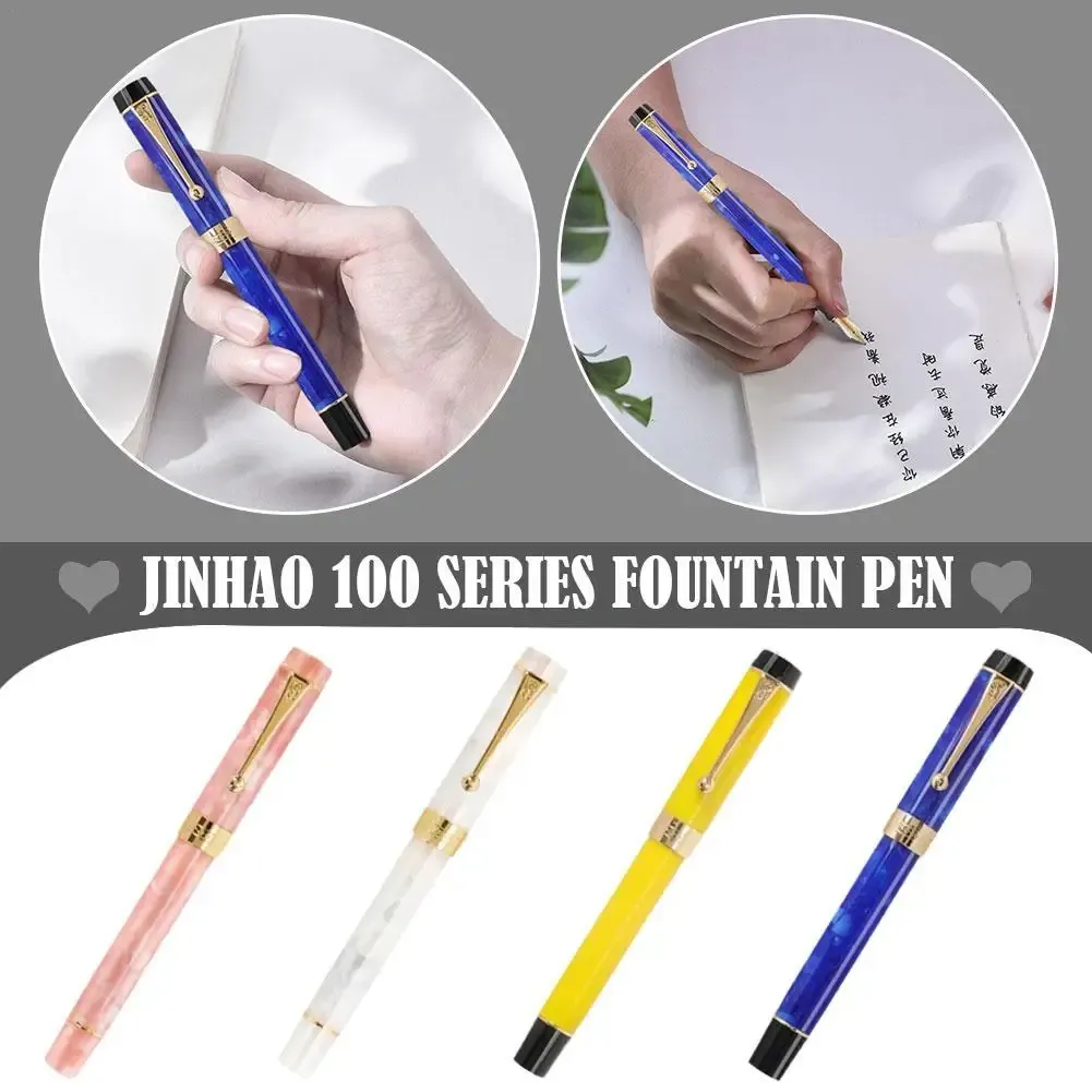 Pens Jinhao 100 Série Fountain Pen F (0,5 mm) Tamanho da ponta da ponta de moda de escrita suave caneta para praticar caligrafia e caligrafia