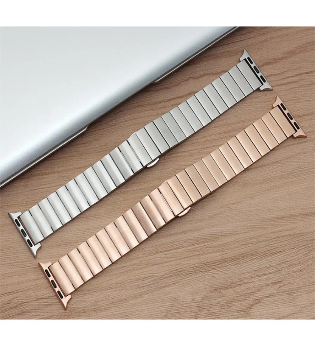Luxury rostfritt stålfjärilspänne armband för Apple Watch Band 38mm 40mm 42mm 44mm för iWatch Series 1 2 3 4 5 Strap5493081